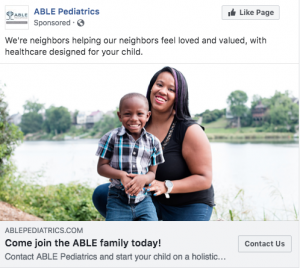 ABLE Pediatrics Facebook ad